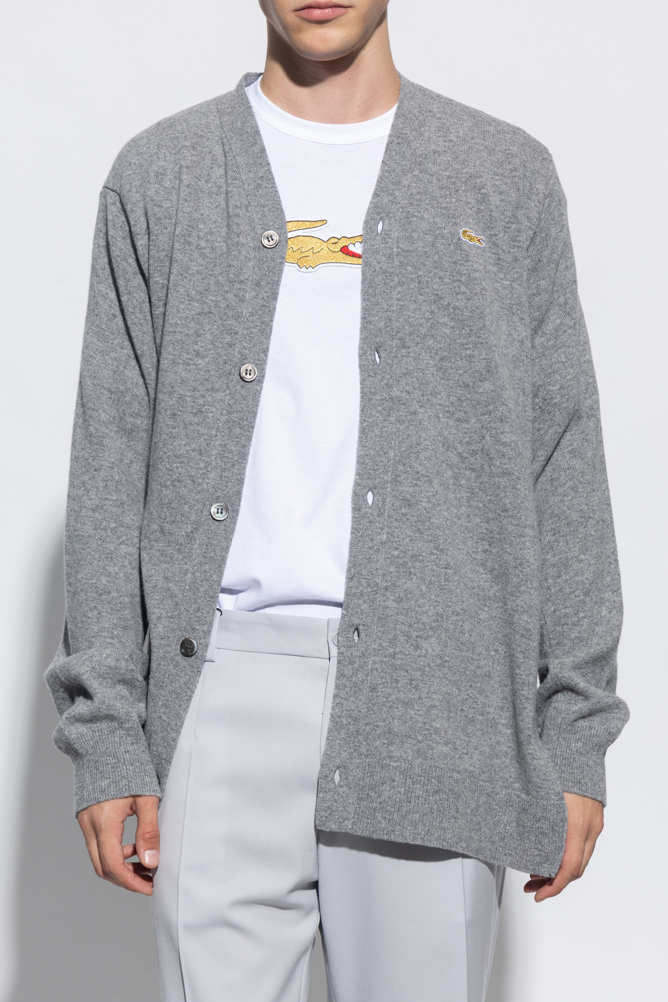 Lacoste shop grey cardigan